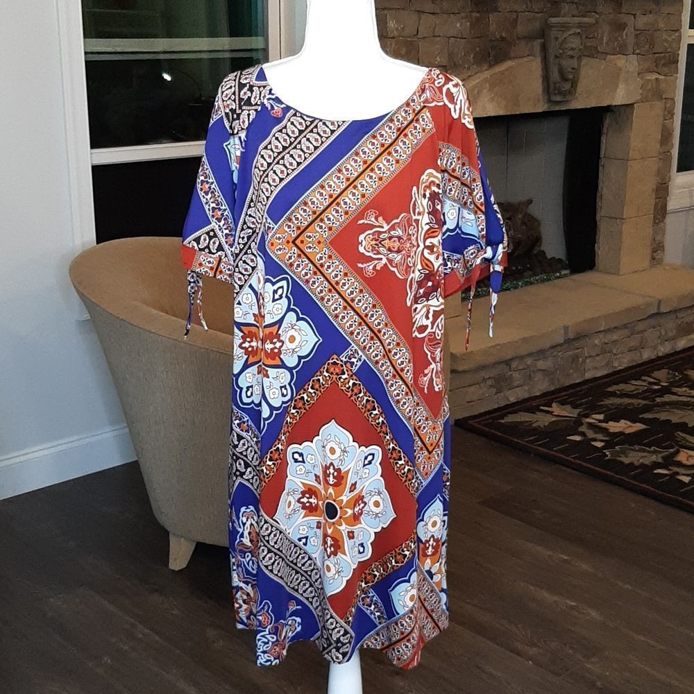 New York Clothing Company Boho Style Dress with Tie Sleeves NWOT